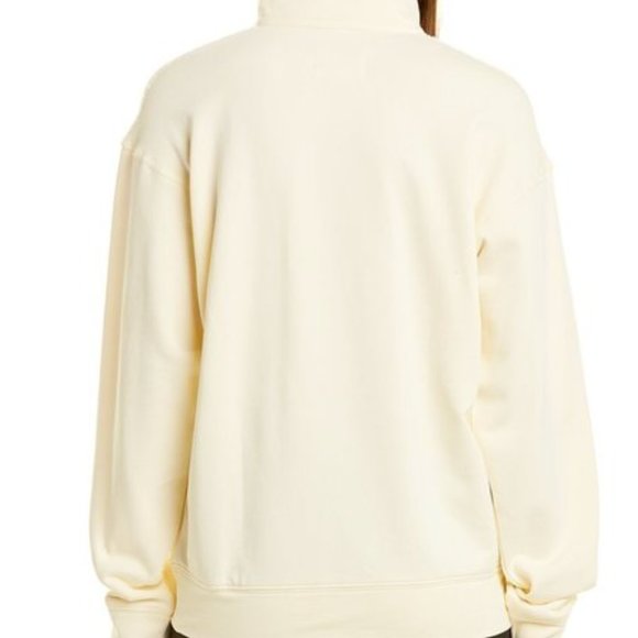 Solid & Striped 1/4 Zip Pullover Cream - Picture 2 of 4
